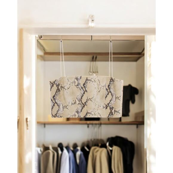 (75% OFF) NWT Helmet Lang Python Embossed Beige Leather Tank Top 8 MSRP $475 - Picture 7 of 7